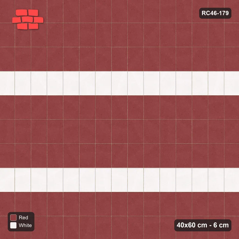 Interlock (Pasco) 40x60 cm · RC46-179 · Vertical Stack Bond, Accent Row Lines · Top view Interlock (Pasco) 40x60 cm · RC46-179 · Vertical Stack Bond, Accent Row Lines · Top view