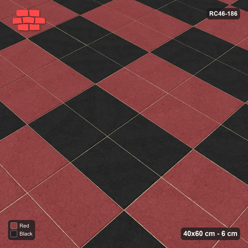 Interlock (Pasco) 40x60 cm · RC46-186 · Stack Bond, Checker Blocks 2x2 in 42F Kerb Frame · Side view Interlock (Pasco) 40x60 cm · RC46-186 · Stack Bond, Checker Blocks 2x2 in 42F Kerb Frame · Side view