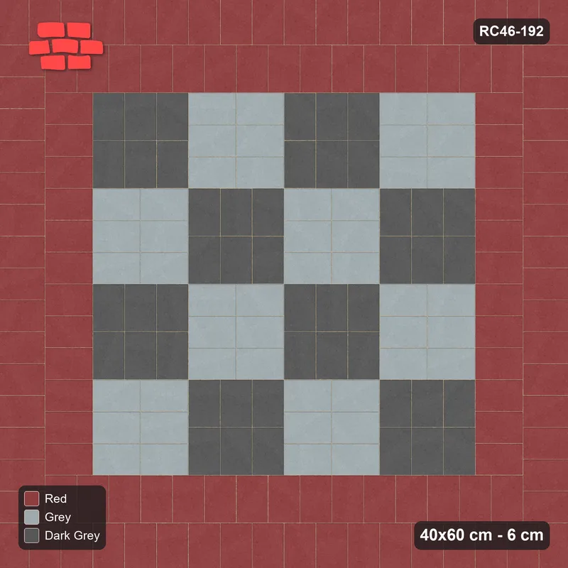 Interlock (Pasco) 40x60 cm · RC46-192 · Double Border with Weave Checker · Top view Interlock (Pasco) 40x60 cm · RC46-192 · Double Border with Weave Checker · Top view