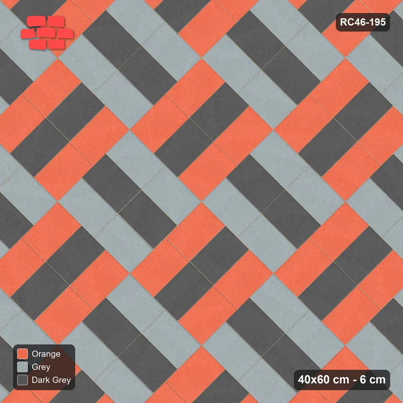 Interlock (Pasco) 40x60 cm · RC46-195 · Diagonal Parquet, Weave with Third-Tone Spine · Top view Interlock (Pasco) 40x60 cm · RC46-195 · Diagonal Parquet, Weave with Third-Tone Spine · Top view