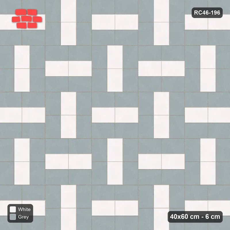 Interlock (Pasco) 40x60 cm · RC46-196 · Basketweave, Weave with Accent Rims · Top view Interlock (Pasco) 40x60 cm · RC46-196 · Basketweave, Weave with Accent Rims · Top view