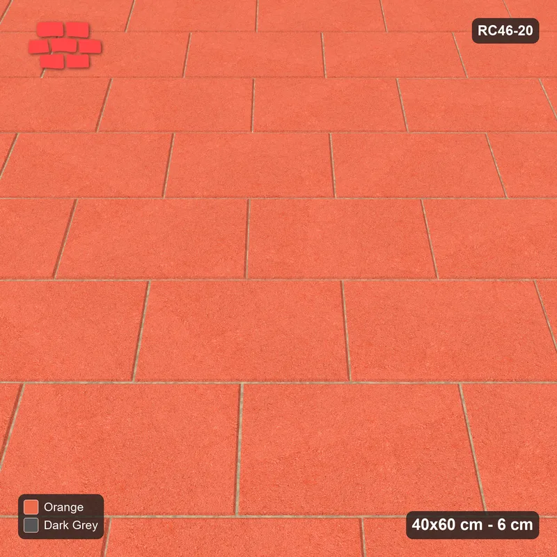 Interlock (Pasco) 40x60 cm · RC46-20 · Running bond 45 with kerb frame · Side view Interlock (Pasco) 40x60 cm · RC46-20 · Running bond 45 with kerb frame · Side view