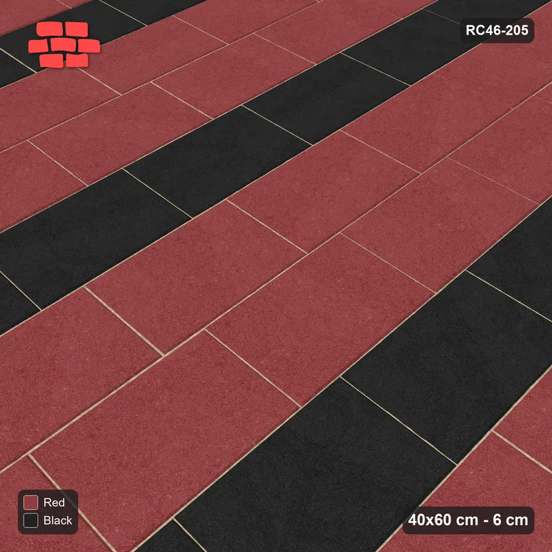 Interlock (Pasco) 40x60 cm · RC46-205 · Vertical Running Bond 1/4, Accent Course Every 3rd · Side view Interlock (Pasco) 40x60 cm · RC46-205 · Vertical Running Bond 1/4, Accent Course Every 3rd · Side view