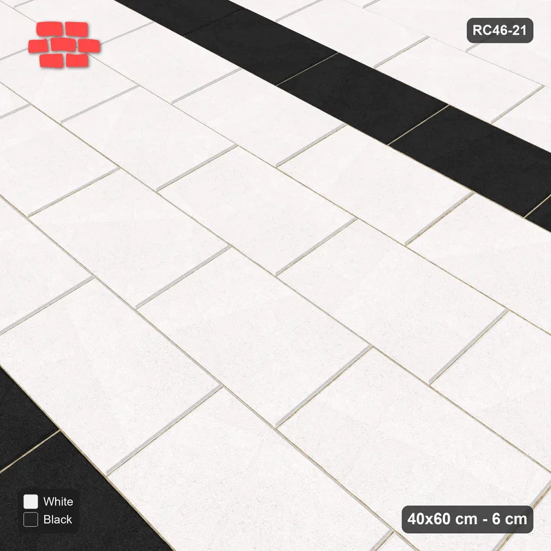 Interlock (Pasco) 40x60 cm · RC46-21 · Third-bond courses with twin black bands · Side view Interlock (Pasco) 40x60 cm · RC46-21 · Third-bond courses with twin black bands · Side view