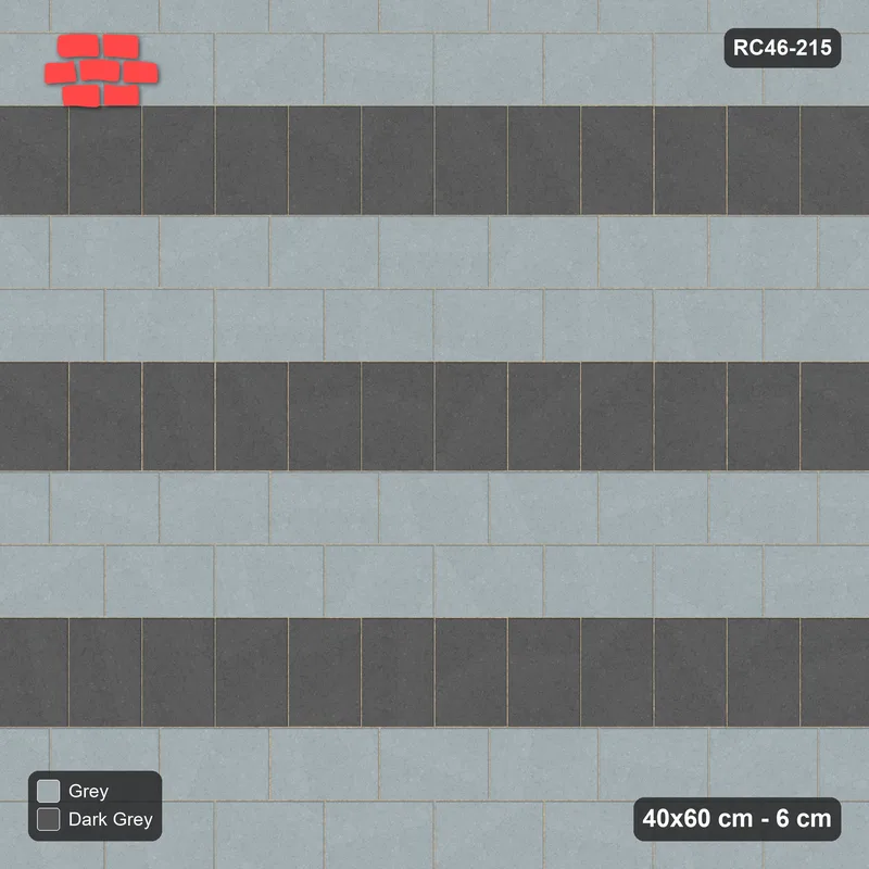 Interlock (Pasco) 40x60 cm · RC46-215 · Stretcher Courses with Soldier Line · Top view Interlock (Pasco) 40x60 cm · RC46-215 · Stretcher Courses with Soldier Line · Top view