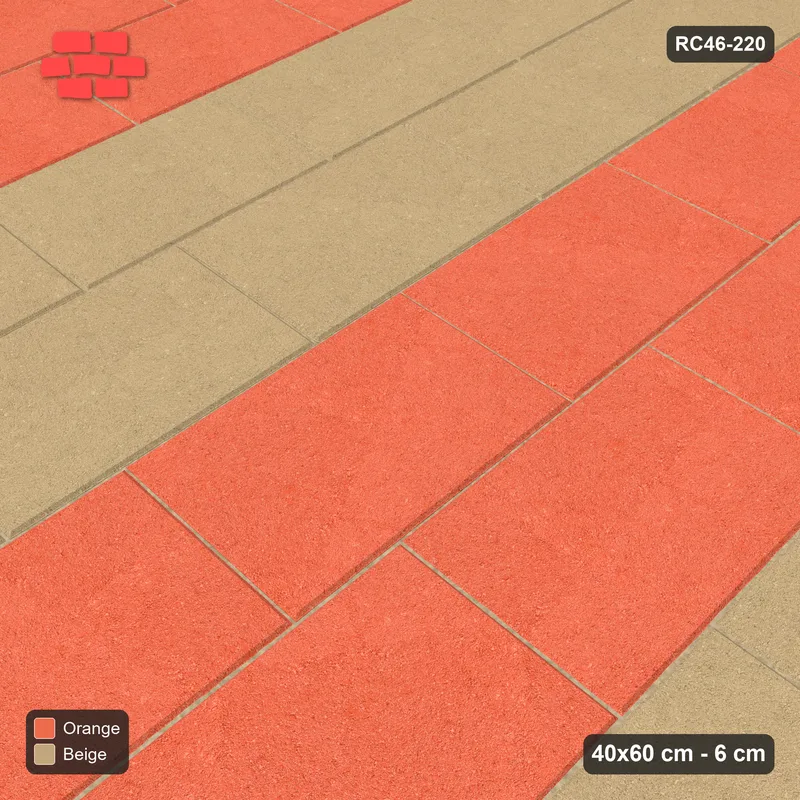 Interlock (Pasco) 40x60 cm · RC46-220 · Vertical Running Bond 1/3, Paired Course Stripes · Side view Interlock (Pasco) 40x60 cm · RC46-220 · Vertical Running Bond 1/3, Paired Course Stripes · Side view