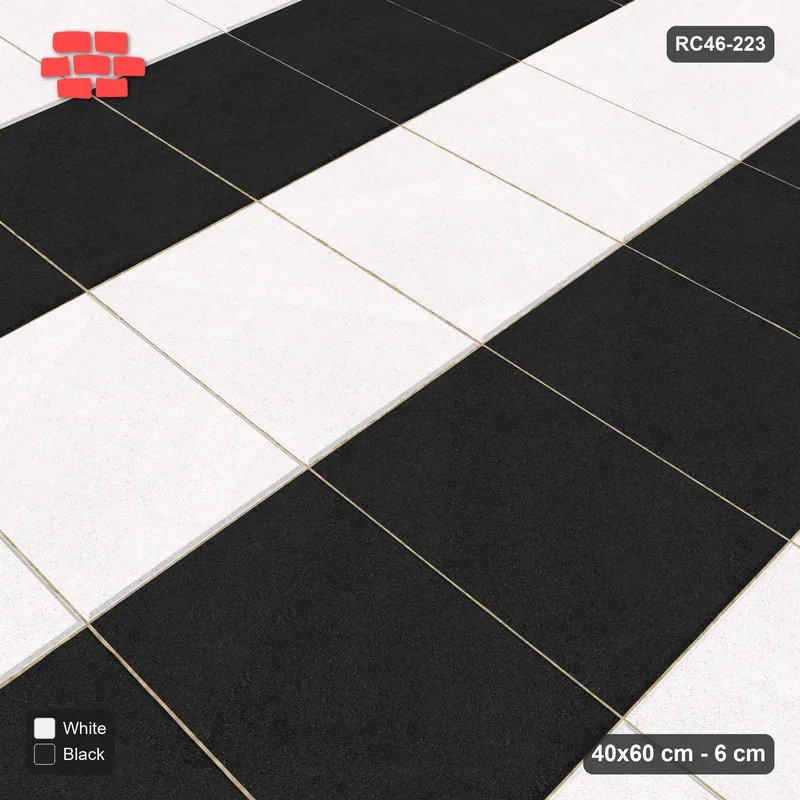 Interlock (Pasco) 40x60 cm · RC46-223 · Stack Bond, Column Stripes in 25F Kerb Frame · Side view Interlock (Pasco) 40x60 cm · RC46-223 · Stack Bond, Column Stripes in 25F Kerb Frame · Side view