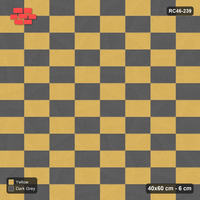 Interlock (Pasco) 40x60 cm · RC46-239 · Stack Bond, Checker · Top view Interlock (Pasco) 40x60 cm · RC46-239 · Stack Bond, Checker · Top view