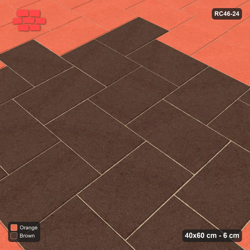 Interlock (Pasco) 40x60 cm · RC46-24 · Herringbone 90 with stepped medallion · Side view Interlock (Pasco) 40x60 cm · RC46-24 · Herringbone 90 with stepped medallion · Side view