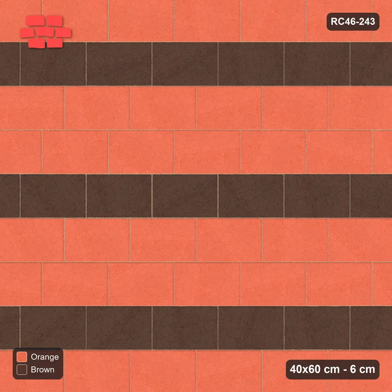 Interlock (Pasco) 40x60 cm · RC46-243 · Running Bond 1/3, Accent Course Every 3rd · Top view Interlock (Pasco) 40x60 cm · RC46-243 · Running Bond 1/3, Accent Course Every 3rd · Top view
