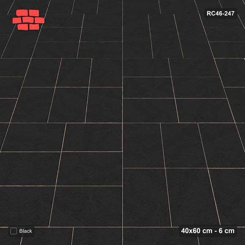 Interlock (Pasco) 40x60 cm · RC46-247 · Diagonal Parquet, Single Tone · Side view Interlock (Pasco) 40x60 cm · RC46-247 · Diagonal Parquet, Single Tone · Side view
