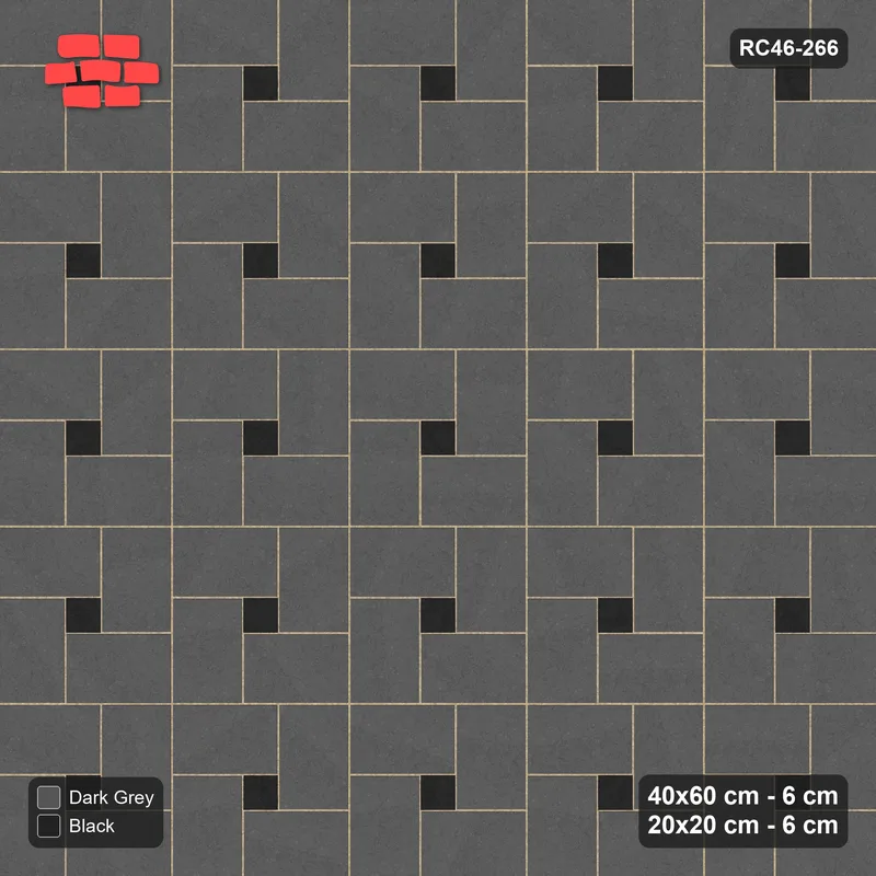 Interlock (Pasco) 40x60 cm · RC46-266 · Pinwheel ACW, 20x20 Centres, Solid Planks + Kerb - Night Sky · Top view Interlock (Pasco) 40x60 cm · RC46-266 · Pinwheel ACW, 20x20 Centres, Solid Planks + Kerb - Night Sky · Top view
