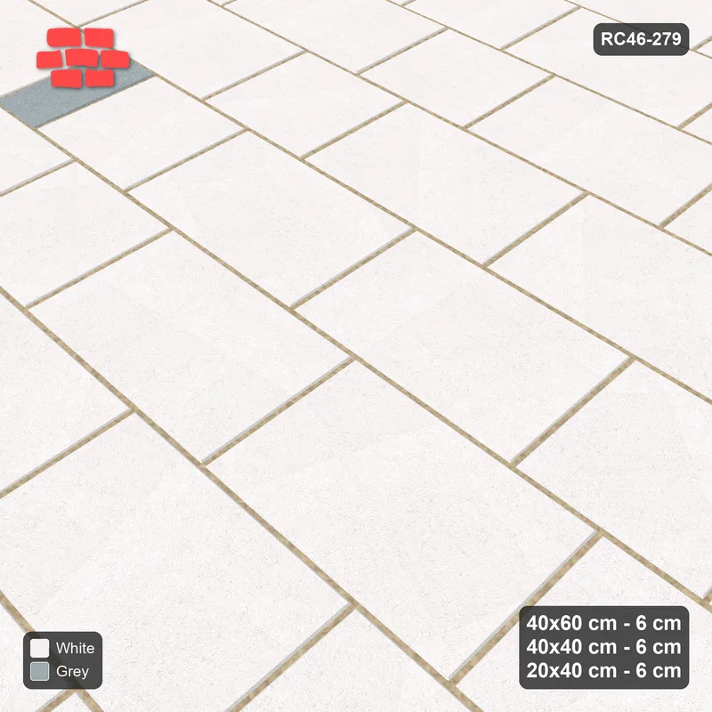 Interlock (Pasco) 40x60 cm · RC46-279 · Roman 40 Course Mix, Accent Shortest - Salt & Pepper · Side view Interlock (Pasco) 40x60 cm · RC46-279 · Roman 40 Course Mix, Accent Shortest - Salt & Pepper · Side view