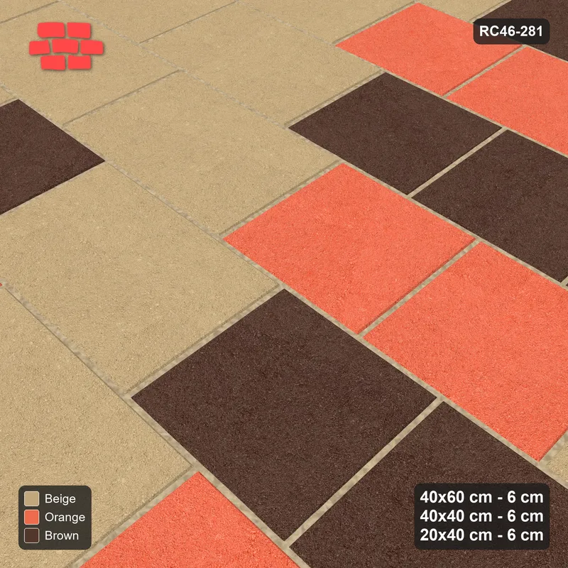Interlock (Pasco) 40x60 cm · RC46-281 · Roman 40 Course Mix, Long Plain, Short Course-Toned - Autumn · Side view Interlock (Pasco) 40x60 cm · RC46-281 · Roman 40 Course Mix, Long Plain, Short Course-Toned - Autumn · Side view