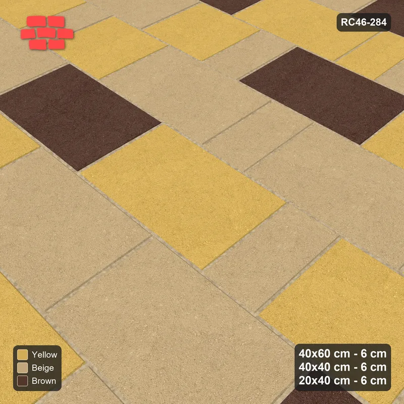 Interlock (Pasco) 40x60 cm · RC46-284 · Roman 40 Course Mix, Tonal Blend + Kerb - Harvest Gold · Side view Interlock (Pasco) 40x60 cm · RC46-284 · Roman 40 Course Mix, Tonal Blend + Kerb - Harvest Gold · Side view