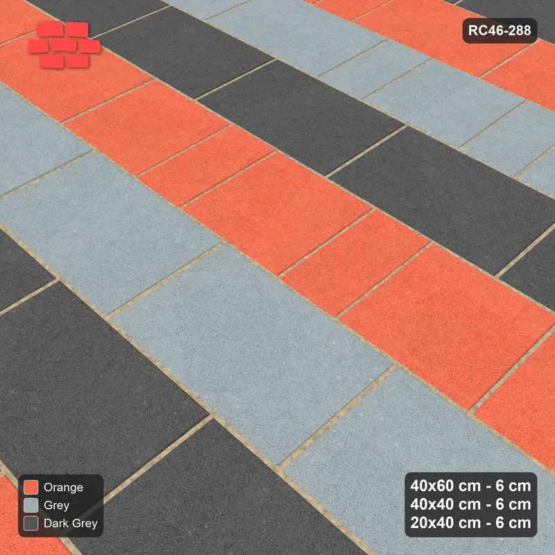 Interlock (Pasco) 40x60 cm · RC46-288 · Roman 40 Course Mix, Three-Course Bands - Sunset Slate · Side view Interlock (Pasco) 40x60 cm · RC46-288 · Roman 40 Course Mix, Three-Course Bands - Sunset Slate · Side view