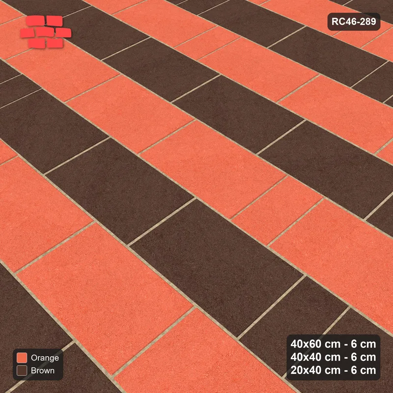 Interlock (Pasco) 40x60 cm · RC46-289 · Roman 40 Course Mix, Course Bands - Burnt Clay · Side view Interlock (Pasco) 40x60 cm · RC46-289 · Roman 40 Course Mix, Course Bands - Burnt Clay · Side view