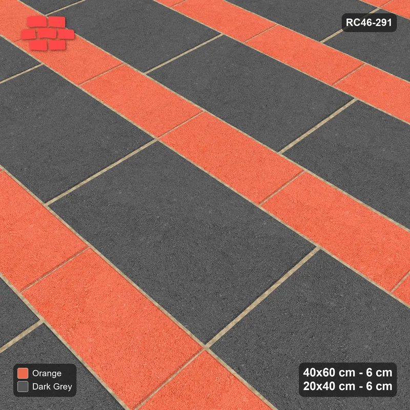Interlock (Pasco) 40x60 cm · RC46-291 · Course Stripes 40+20 1+1, By Product - Ember · Side view Interlock (Pasco) 40x60 cm · RC46-291 · Course Stripes 40+20 1+1, By Product - Ember · Side view