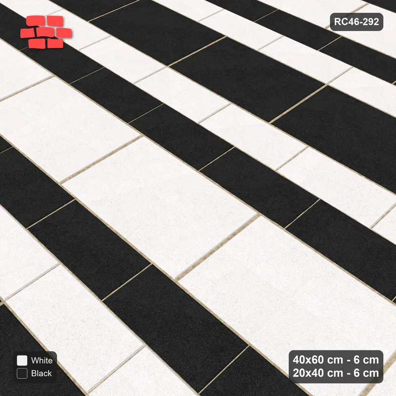 Interlock (Pasco) 40x60 cm · RC46-292 · Course Stripes 40+20 1+2, Course Bands - Contrast · Side view Interlock (Pasco) 40x60 cm · RC46-292 · Course Stripes 40+20 1+2, Course Bands - Contrast · Side view