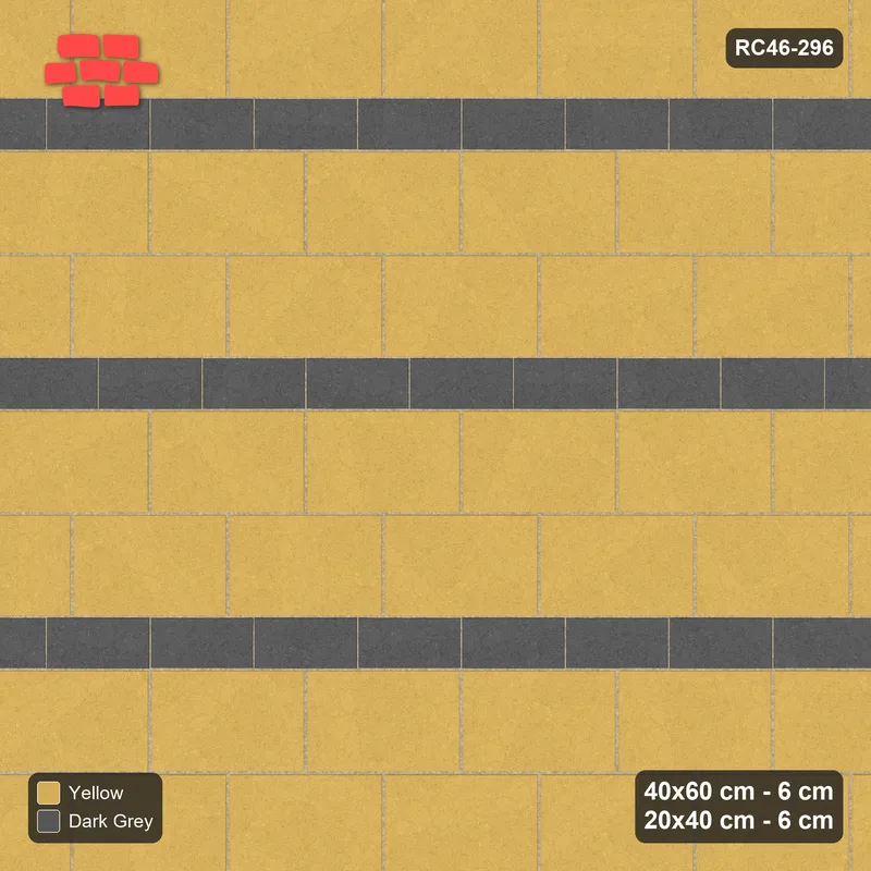 Interlock (Pasco) 40x60 cm · RC46-296 · Course Stripes 40+20 2+1, By Product - Mustard Slate · Top view Interlock (Pasco) 40x60 cm · RC46-296 · Course Stripes 40+20 2+1, By Product - Mustard Slate · Top view