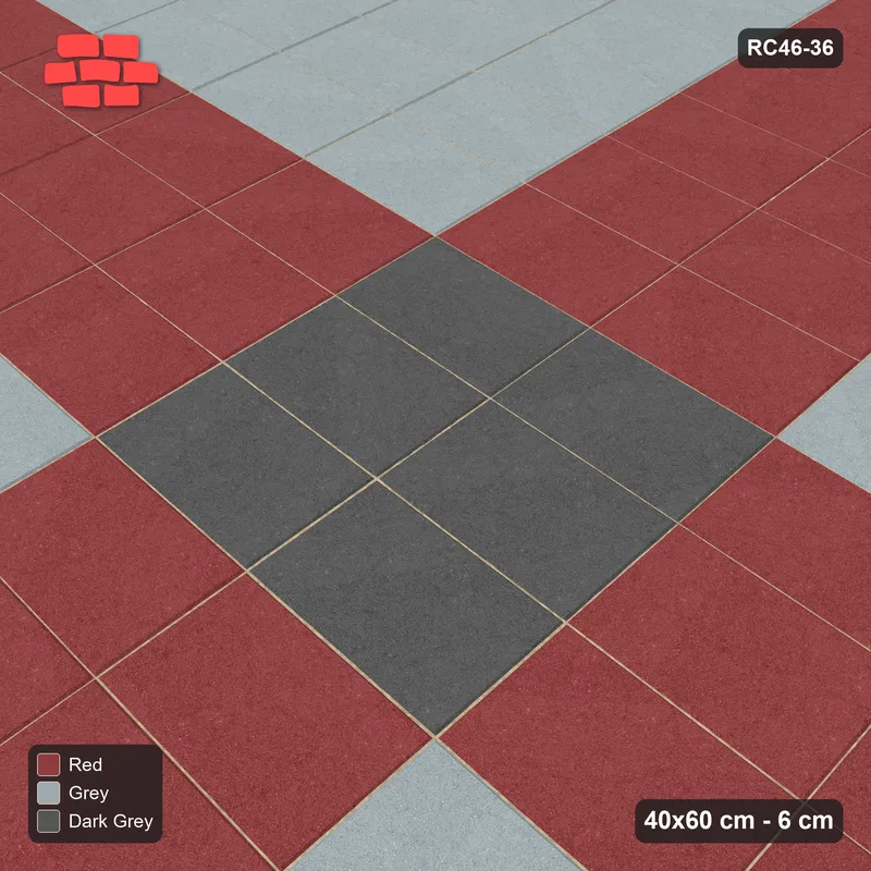 Interlock (Pasco) 40x60 cm · RC46-36 · Stack bond with central cross · Side view Interlock (Pasco) 40x60 cm · RC46-36 · Stack bond with central cross · Side view
