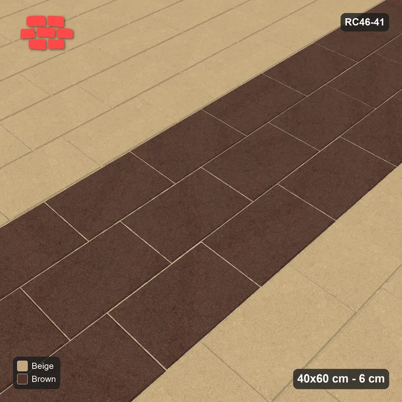 Interlock (Pasco) 40x60 cm · RC46-41 · Vertical third-bond with brown feature band · Side view Interlock (Pasco) 40x60 cm · RC46-41 · Vertical third-bond with brown feature band · Side view