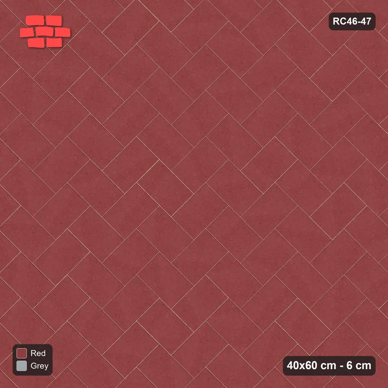 Interlock (Pasco) 40x60 cm · RC46-47 · Herringbone 45 in Kerb 54H frame · Top view Interlock (Pasco) 40x60 cm · RC46-47 · Herringbone 45 in Kerb 54H frame · Top view
