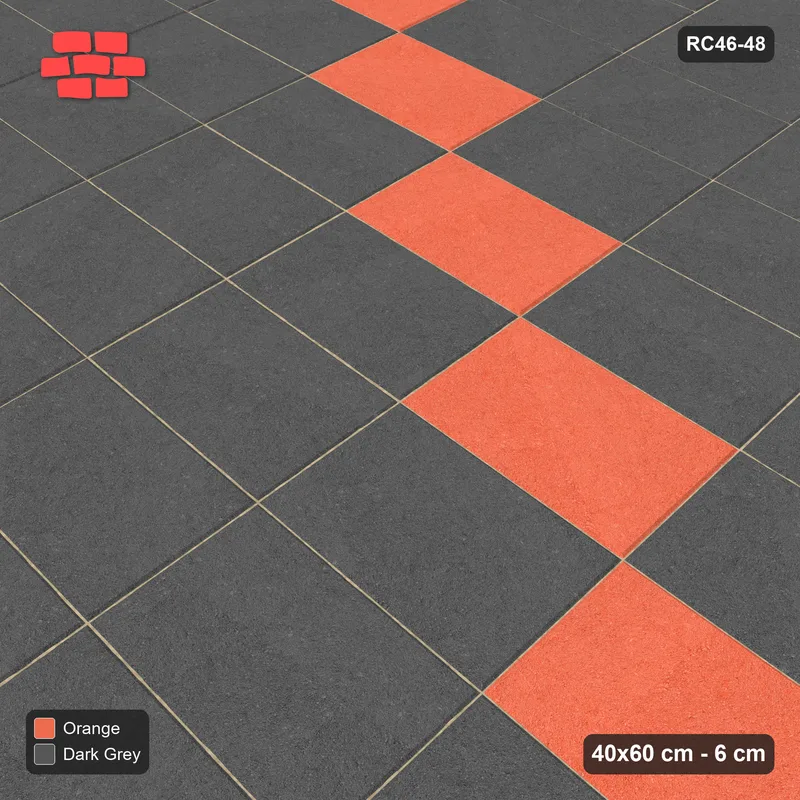 Interlock (Pasco) 40x60 cm · RC46-48 · Stack bond with diagonal accent lines · Side view Interlock (Pasco) 40x60 cm · RC46-48 · Stack bond with diagonal accent lines · Side view