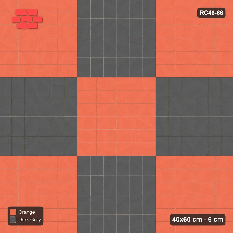 Interlock (Pasco) 40x60 cm · RC46-66 · Large Panel Checkerboard · Top view Interlock (Pasco) 40x60 cm · RC46-66 · Large Panel Checkerboard · Top view