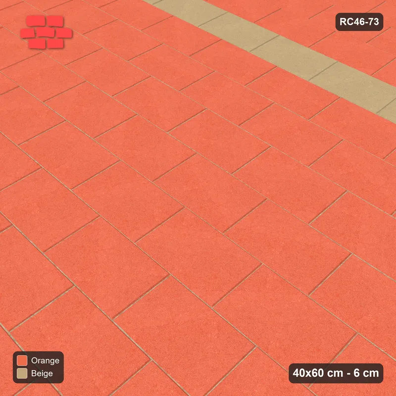 Interlock (Pasco) 40x60 cm · RC46-73 · Running Bond 1/2, Twin Feature Courses · Side view Interlock (Pasco) 40x60 cm · RC46-73 · Running Bond 1/2, Twin Feature Courses · Side view