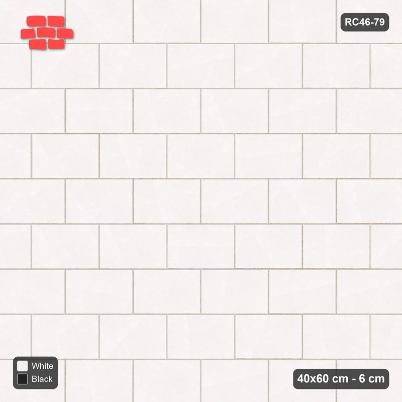 Interlock (Pasco) 40x60 cm · RC46-79 · Running Bond 1/2, Single Tone in 40B Kerb Frame · Top view Interlock (Pasco) 40x60 cm · RC46-79 · Running Bond 1/2, Single Tone in 40B Kerb Frame · Top view