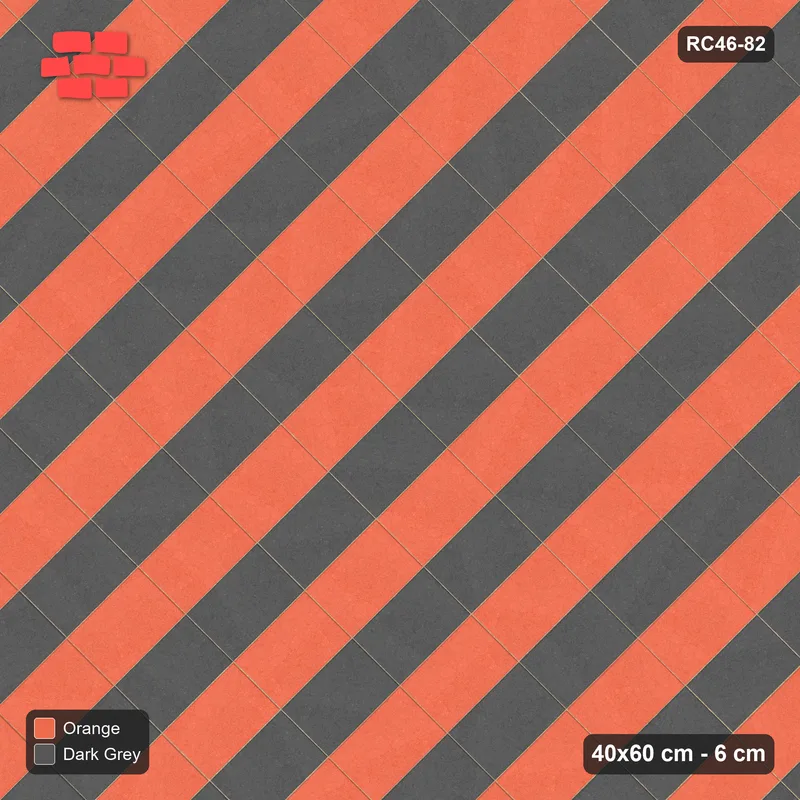 Interlock (Pasco) 40x60 cm · RC46-82 · Diagonal Stack Bond, Alternating Courses · Top view Interlock (Pasco) 40x60 cm · RC46-82 · Diagonal Stack Bond, Alternating Courses · Top view
