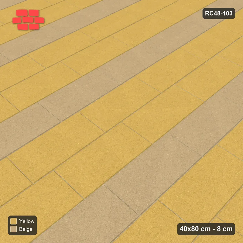 Interlock (Pasco) 40x80 cm · RC48-103 · Vertical Running Bond 1/4, every 3rd course accent · Side view Interlock (Pasco) 40x80 cm · RC48-103 · Vertical Running Bond 1/4, every 3rd course accent · Side view