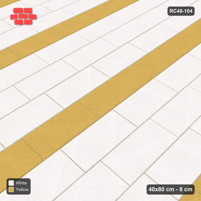 Interlock (Pasco) 40x80 cm · RC48-104 · Vertical Running Bond 1/4, every 4th course accent · Side view Interlock (Pasco) 40x80 cm · RC48-104 · Vertical Running Bond 1/4, every 4th course accent · Side view