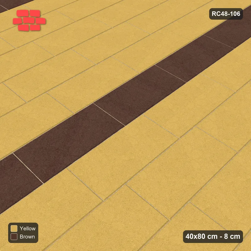 Interlock (Pasco) 40x80 cm · RC48-106 · Vertical Running Bond 1/4, every 6th course accent · Side view Interlock (Pasco) 40x80 cm · RC48-106 · Vertical Running Bond 1/4, every 6th course accent · Side view