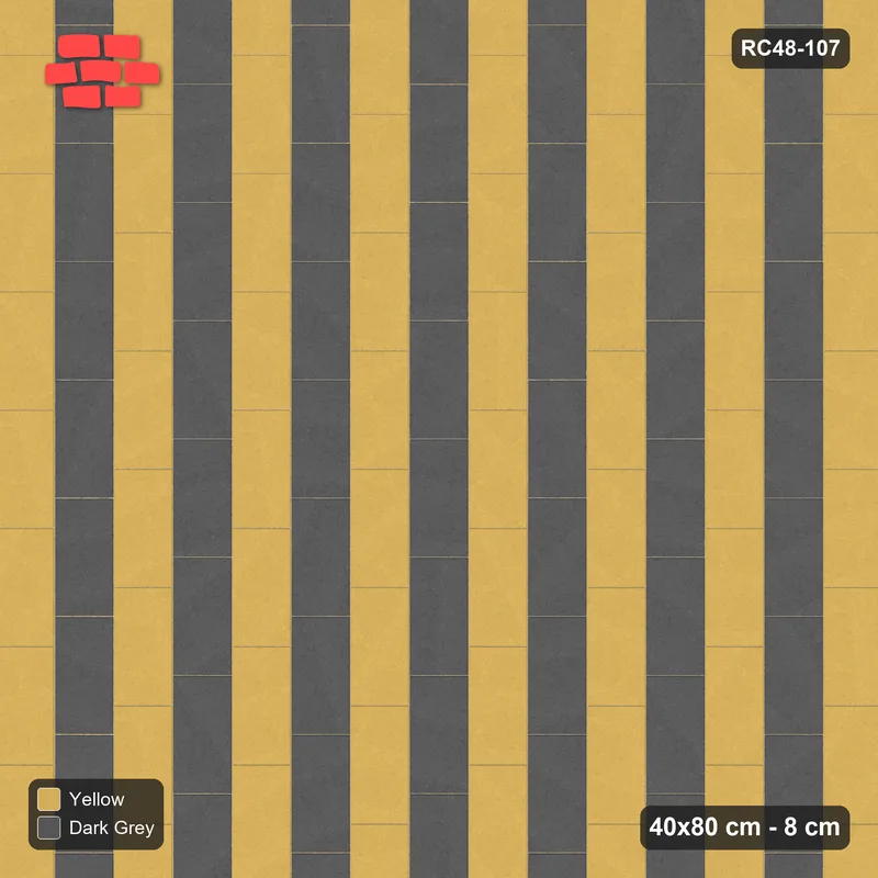 Interlock (Pasco) 40x80 cm · RC48-107 · Vertical Running Bond 1/4, alternating courses · Top view Interlock (Pasco) 40x80 cm · RC48-107 · Vertical Running Bond 1/4, alternating courses · Top view