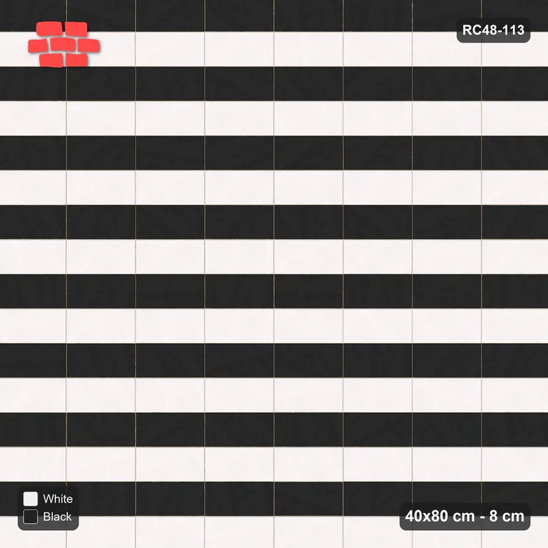 Interlock (Pasco) 40x80 cm · RC48-113 · Stack Bond, alternating courses · Top view Interlock (Pasco) 40x80 cm · RC48-113 · Stack Bond, alternating courses · Top view
