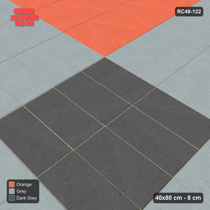 Interlock (Pasco) 40x80 cm · RC48-122 · Stack Bond, cross feature with centre · Side view Interlock (Pasco) 40x80 cm · RC48-122 · Stack Bond, cross feature with centre · Side view