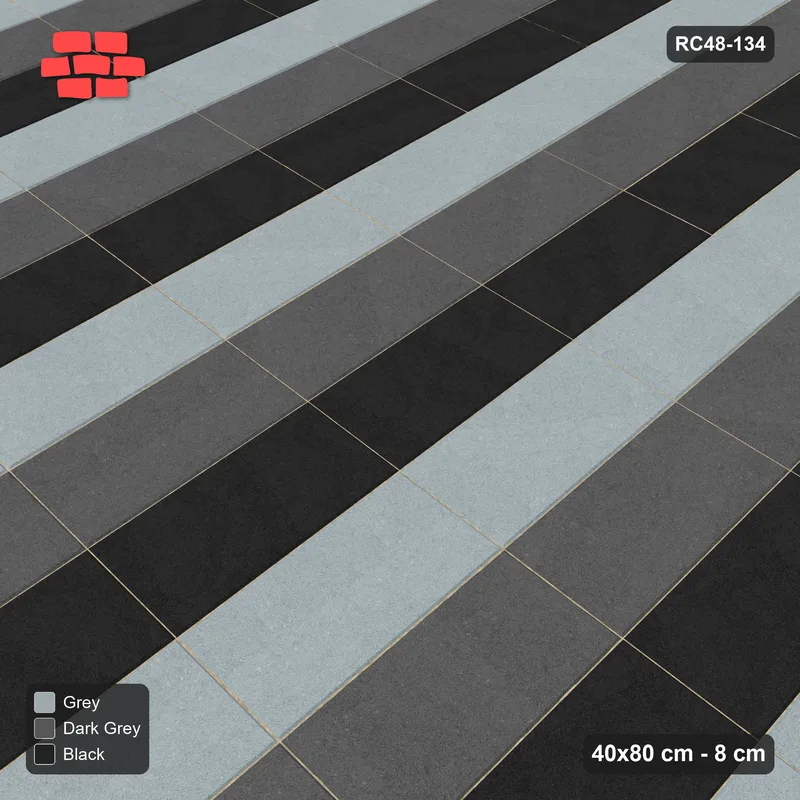 Interlock (Pasco) 40x80 cm · RC48-134 · Vertical Stack Bond, three-tone columns · Side view Interlock (Pasco) 40x80 cm · RC48-134 · Vertical Stack Bond, three-tone columns · Side view