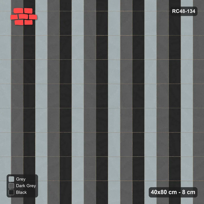 Interlock (Pasco) 40x80 cm · RC48-134 · Vertical Stack Bond, three-tone columns · Top view Interlock (Pasco) 40x80 cm · RC48-134 · Vertical Stack Bond, three-tone columns · Top view