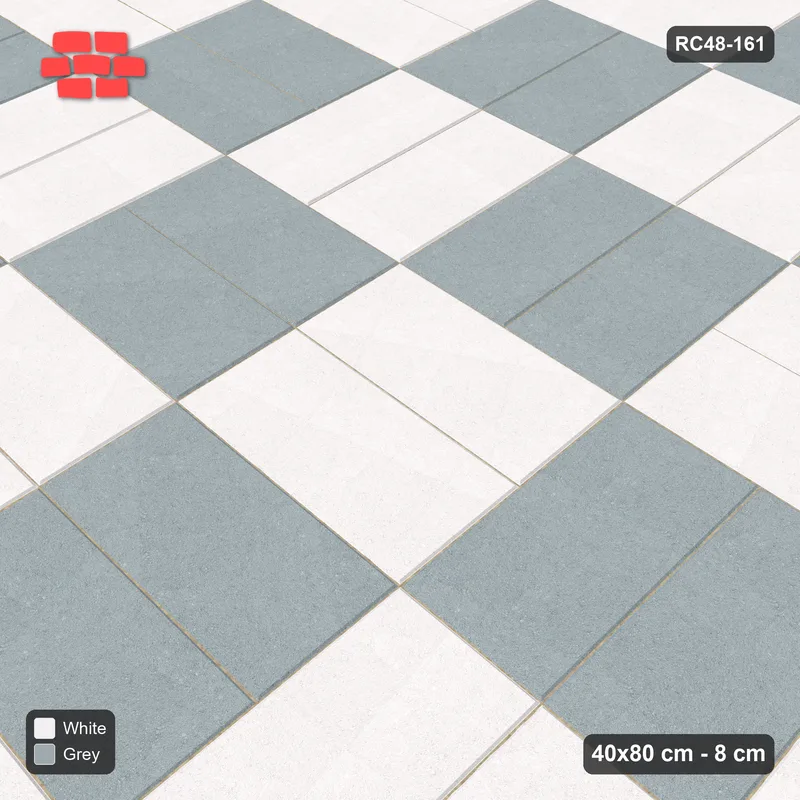 Interlock (Pasco) 40x80 cm · RC48-161 · Double Basketweave, checker · Side view Interlock (Pasco) 40x80 cm · RC48-161 · Double Basketweave, checker · Side view