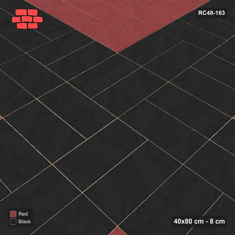 Interlock (Pasco) 40x80 cm · RC48-163 · Double Basketweave, cross feature · Side view Interlock (Pasco) 40x80 cm · RC48-163 · Double Basketweave, cross feature · Side view
