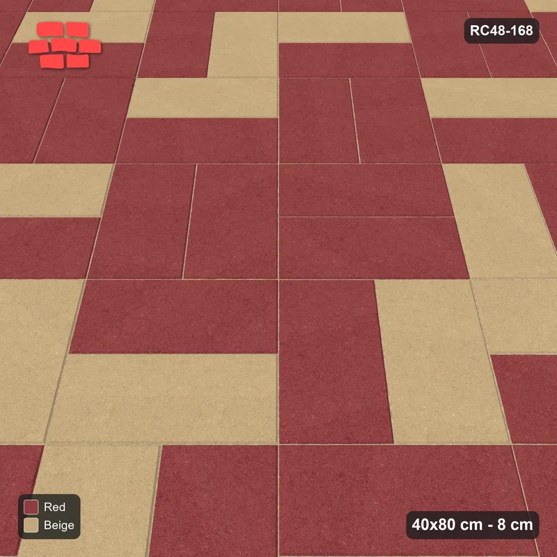 Interlock (Pasco) 40x80 cm · RC48-168 · Diagonal Parquet, soft blend · Side view Interlock (Pasco) 40x80 cm · RC48-168 · Diagonal Parquet, soft blend · Side view