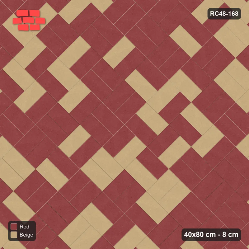Interlock (Pasco) 40x80 cm · RC48-168 · Diagonal Parquet, soft blend · Top view Interlock (Pasco) 40x80 cm · RC48-168 · Diagonal Parquet, soft blend · Top view