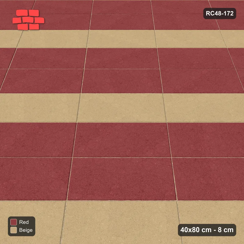 Interlock (Pasco) 40x80 cm · RC48-172 · Diagonal Stack Bond, every 3rd course accent · Side view Interlock (Pasco) 40x80 cm · RC48-172 · Diagonal Stack Bond, every 3rd course accent · Side view