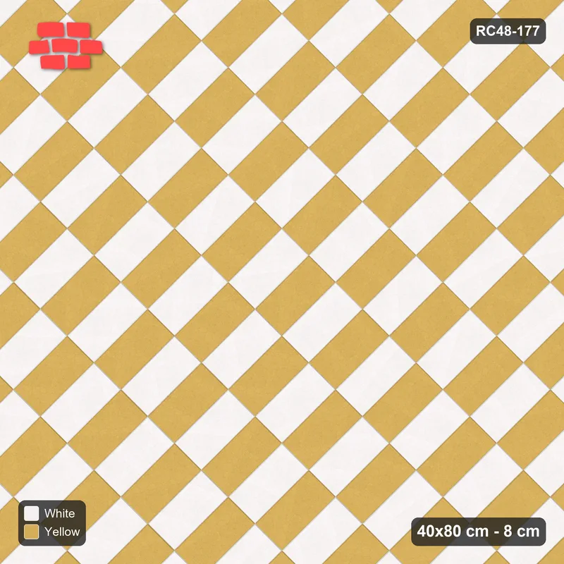 Interlock (Pasco) 40x80 cm · RC48-177 · Diagonal Stack Bond, checker · Top view Interlock (Pasco) 40x80 cm · RC48-177 · Diagonal Stack Bond, checker · Top view
