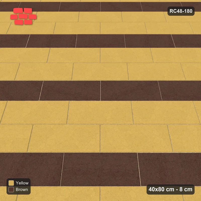 Interlock (Pasco) 40x80 cm · RC48-180 · Diagonal Running Bond, every 3rd course accent · Side view Interlock (Pasco) 40x80 cm · RC48-180 · Diagonal Running Bond, every 3rd course accent · Side view
