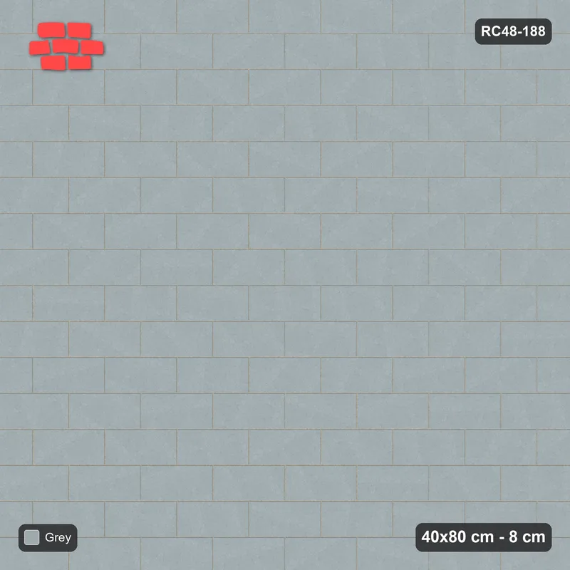 Interlock (Pasco) 40x80 cm · RC48-188 · Running Bond 1/2, Solid · Top view Interlock (Pasco) 40x80 cm · RC48-188 · Running Bond 1/2, Solid · Top view
