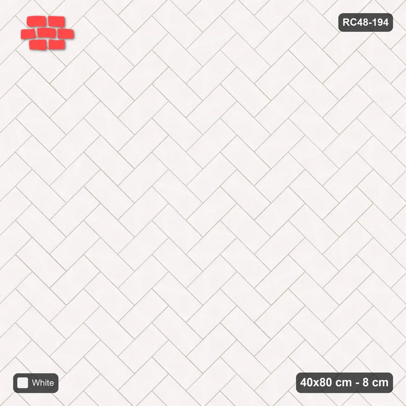 Interlock (Pasco) 40x80 cm · RC48-194 · Herringbone 45, Solid · Top view Interlock (Pasco) 40x80 cm · RC48-194 · Herringbone 45, Solid · Top view