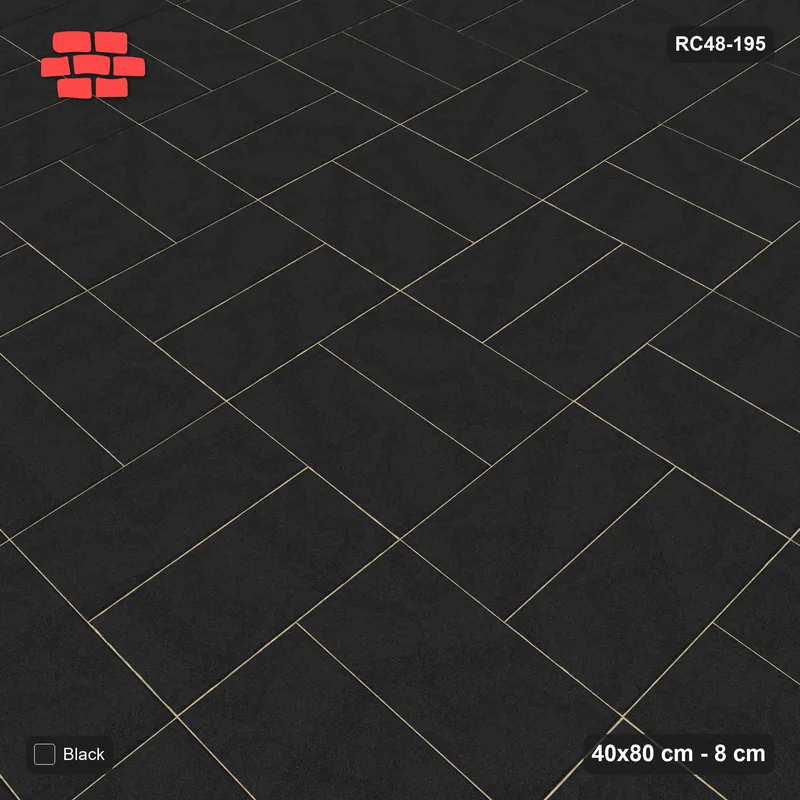 Interlock (Pasco) 40x80 cm · RC48-195 · Basketweave, Solid · Side view Interlock (Pasco) 40x80 cm · RC48-195 · Basketweave, Solid · Side view